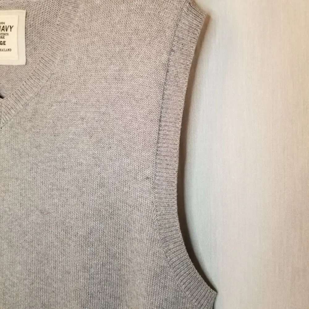 Old Navy Sweater Vest Mens Large Cashmere Blend Preppy Academia Fall Winter
